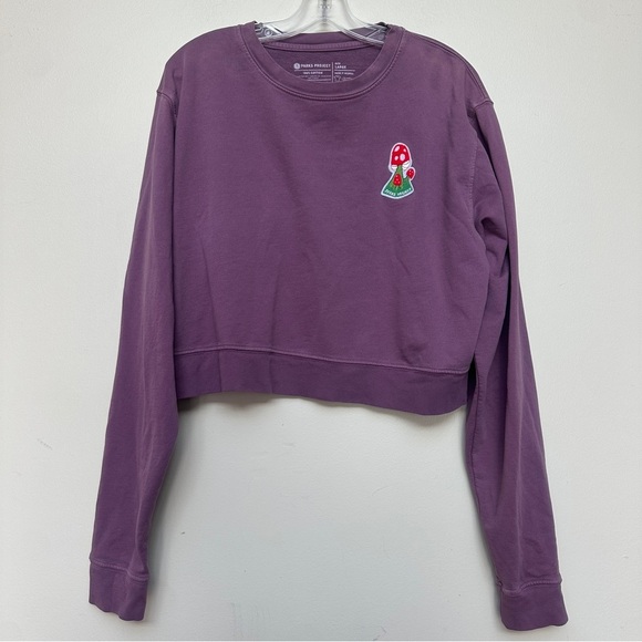 Parks Project Mushroom Patch Cropped Sweatshirt Purple Size Large - Picture 1 of 6